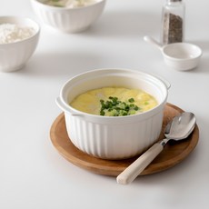 ssueim MILD雙耳陶瓷鍋+鍋蓋 白色, 1個, 154mm 寬 x 105mm 高 x 135mm 直徑