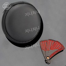 마그네틱 회전 금속 부채 스피너 스트레스 해소 손장난감, 레드 패턴 3중 부채 올 메탈  선물 상자