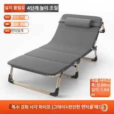 1인용 접이식 소파베드 쇼파베드 원룸 침대 패브릭, 두꺼운 사각 튜브 그레이+면 패드 A