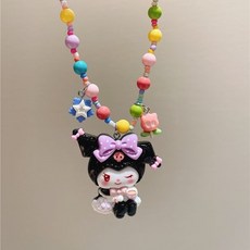 兒童卡通公主項鍊 小女孩艾莎庫洛米吊墜頸鍊 寶寶首飾 兒童項鍊夏天H4