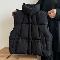 예니브 패밀리룩 패딩조끼 키즈 엄마 여아 남아 초등학생 겨울가을 하이넥 베스트 오버핏