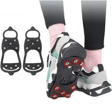 미끄럼방지 아이젠 크램폰 신발커버 톱니 신발용 스파이크 아이스 그리퍼, L size EU 41-46, 단일