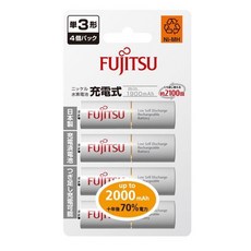 富士通Fujitsu 智能4槽充電池組白卡 3號4入 & 4號4入800mAh充電 送電池盒, 1個, 3號4入電池(不含充電器)