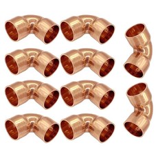 BesNPT 10팩 1.9cm(3/4인치) 구리 커플링 피팅 C X 90도 쇼트 턴 스웨트 연결 어댑터 주거 상업용 배관용, 3/4"-10PCS