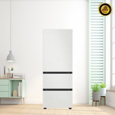 [색상선택형] 삼성전자 비스포크 313L 스탠드형 3도어 김치냉장고 김치플러스 키친핏 방문설치, 코타화이트, RQ33DB74D201