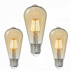 동성 LED 에디슨 전구 ST64 4W, 전구색, 3개
