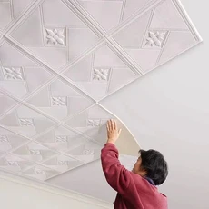 방수 방습 3D 입체 천장 소프트 커버링 스티커 벽지 배경벽, 01 70cm 70cm10PCS