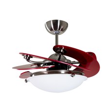 芬朵 46吋 SOLE系列 燈飾遙控吊扇 循環扇 空調扇 吊扇燈 (SOLE46), 沙鎳色+紅色