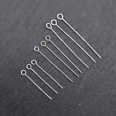 비즈톡 [SVT-1-50]순은부자재 실버925 실버9핀 0.5x20-30mm 순은구핀 모음