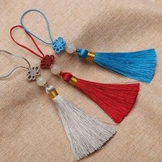 전통매듭실 전통매듭공예 한국기념품, 흰색(i), 1개