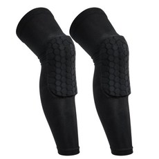 2팩 농구 무릎 패드 슬리브 무릎 압박 슬리브 남성 여성용 EVA 벌집 다리 압박 슬리브 야외 스포츠 슬리브 레슬링 축구 배구 축구 스케이팅용(미디엄 블랙) 149043, 2팩 농구 무릎 패드 슬리브, 무릎 압박 슬리브 남성