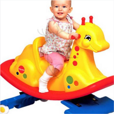 스프링기린 2in1 스프링 기린 흔들말 시이소 승용완구 유아, 1개, 다양