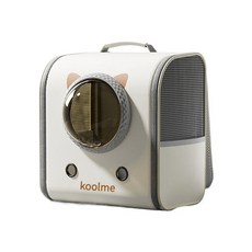 koolme 寵物背包 貓咪外出透氣便攜雙肩包, 白色小号【12斤内】, 1個