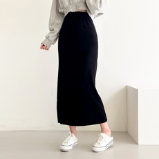 스트릿제이 니트 밴딩 롱 스커트 h라인 치마