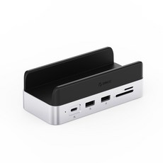 오리코 MiniDock USB3.2 Gen2 RJ45 HDMI C타입 맥미니 M4 SSD확장 스토리지 스탠드 VS10, 0GB, 실버