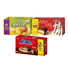 오리온 초코파이 30입 1170g + 카스타드 30입 690g + 해태 오예스 540g 18입, 1세트