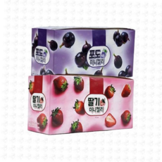 과일 모양 미니젤리 2종세트 (곽) (포도+딸기), 180g, 1
