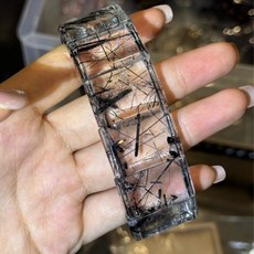 D225頂級黑碧髮晶手排 大排片手圍 26.2mm手19.8 晶體激透亮 透料 黑碧璽髮晶 高品黑碧髮 天然 性價比高, 1個