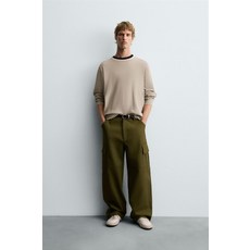 ZARA 워싱 스트럭처 스웨터 - 샌드