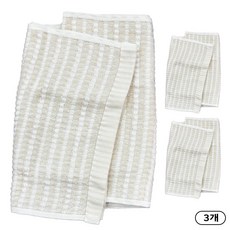 크린라이프 부드러운 코튼 샤워타월3P, 1세트, 3개입, 베이지