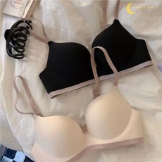 泡芙小店 一片式透氣無痕內衣 性感小胸聚攏學生文胸 無鋼圈厚薄款少女胸罩