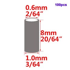 라운드 실버 구리 낚시 튜브 와이어 파이프 크림프 슬리브 커넥터 낚싯줄 도구, 1개, Color: 1. silver-1
