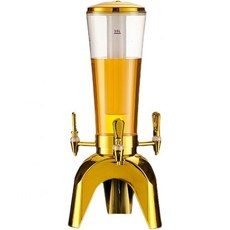 맥주 타워 디스펜서 3리터 맥주 디스펜서탭 포함 상업용 불이 켜진 맥주 배럴 가정 레스토랑 호텔 음료 타워색상 골드를 위한 탈착식 고드름이 있는 맥주 타워, Gold