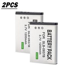 삼성 디지맥스 L70 L83T L85T L201 L301 NV8 NV10 NV15 NV20 SL201용 3.7V 1200mAh SLB-0837B SLB 0837B SLB0837B, 2 battery