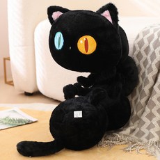 可愛異瞳貓貓蟲公仔抱枕毛絨可愛床上摟睡布娃娃兒童禮物抱枕腰靠墊腰枕靠枕靠腰枕多功能抱枕椅墊加厚坐墊屁墊, 異瞳貓貓蟲長抱枕,50cm