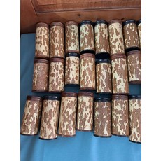 精美梅妃竹茶葉罐收納罐 長10-12公分 直徑5公分 黑檀木/紅檀木鑲嵌, 如圖所示, 1個