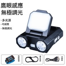 鷹眼感應帽夾燈 無極調光 30小時續航, 感應帽燈無極調光續航30H, 1個