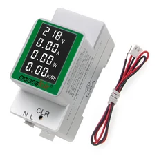 호환 PZEM-008 Din 레일 전기 디지털 에너지 미터 와트 Kwh 모니터 AC 50-300V 100A, 01 White