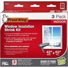 프로스트 킹 V733H 수축 창문 키트 실내 42 x 62인치 3팩, Pack of 3, 42in x 62in - 3