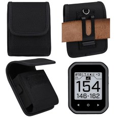 Ranyi Bushnell Phantom 3 골프 GPS 거리 측정기 케이스 보호 나일론 파우치 홀스터 벨트 클립 및 카라비너 포함 여행용 휴대용 케이스 Bushnell Go, Ranyi 버스 hnell Phantom 3 골프 GP