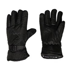 salimday 超細纖維刷毛防寒手套 機車運動自行車休閒防寒用品騎車送貨滑雪寒冬手套冬季嚴冬登山現場工作, 黑色Free