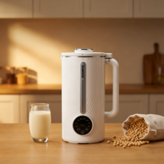 Fanood 대용량 스텐304 두유 제조기 자동세척 보온 가정용 믹서 1000ml, 화이트 1613H