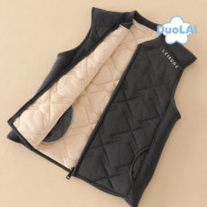 세븐스타AD6167여아 키즈 주니어 겨울 가을 봄 고퀄 면혼방 퀄팅 누빔 솜혼방 다운패딩 포켓 라운드넥 베이직 집업 루즈핏 조끼 베스트 경량 소프트 방한 보온 데일리룩