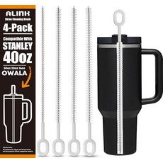 ALINK 링크 Stanley용 빨대 브러시 클리너 25.4cm(10인치) 4팩 파이프 클리닝 브러시 121.4/91.4/591.4ml(40/30/20온스) Stanley, ALINK Stanley용 빨대 브러시 클리너, 25.