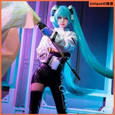 初音未來賽車服cosplay動漫機車緊身衣女 騎行服車衣車褲自行車服戶外運動服