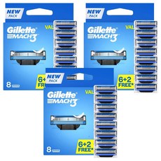 질레트 매치 3 레이저 블레이드 면도기날, 3개, 8개입