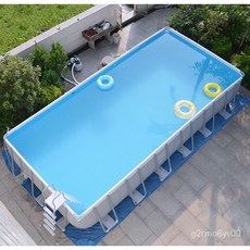 支架遊泳池 家用成人兒童泳池 戶外養魚池 大型戲水池, 特厚單個泳池套裝,549*274*122灰色水池套裝, 1個