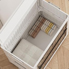 폴딩 이불 옷 수납 리빙 박스 접이식 대형 정리 수납함, 1개, 반투명