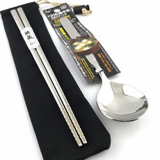 上龍 帆布精湛316不鏽鋼 方筷組 TL-2958 環保筷組, 1個, Silver, 筷子、湯匙、布套