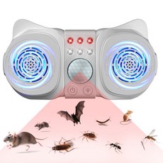 강력한 초음파 쥐 퇴치기/해충 퇴치기 300제곱미터 (가정/사무실/창고용)박쥐 지네 진드기 개미 모기 방지, HT-789(화이트)