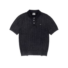 브랜드정품 리 LEE 케이블 카라 반팔 니트 피그먼트 챠콜 362259