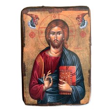 아이콘스 지알 나무 그리스 정교회 나무 예수 그리스도 아이콘 Iconsgr Wooden Greek Christian Orthodox Wood Icon of Jesus Christ