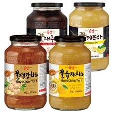 효진유통 꽃샘 액상차 1kg 4종 꿀생강차S + 꿀유자차S + 꿀대추차 + 꿀레몬차, 1개, 1개입
