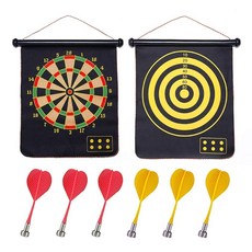 ASENVER 다트보드 자석 다트 크리스마스 선물 벽걸이 다트 화살 6개들이 자기 양면식 실내 놀이 파티용 가정용 세트, 1개, 상세페이지 참조