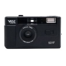 VIBE 501F 復古底片相機 膠卷相機 135軟片 內建閃光燈 現貨贈電池, 經典黑-black (贈電池),富士400度36張/卷 1卷（拆盒寄出）