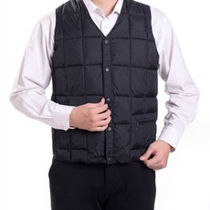 바둑판경량 패딩조끼 퀼팅 조끼 브이넥 PJWD295B0